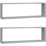 Maison Chic Stenska kockasta polica - Viseča polica 2 kosa siva sonoma 80x15x26,5 cm, (21793841) Cene