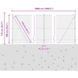 vidaXL hexagonalna ograja siva 1x50 m jeklo, ograjni stebri s podnožji 13 kos Ø32mm 110cm cinkano jeklo | Shoptok.si