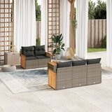  6-dijelni set vrtnih sofa od poliratana s jastucima sivi | shoptok.hr