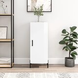 vidaXL Komoda visok sijaj bela 34,5x34x90 cm inženirski les | Shoptok.si