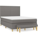  Box spring postelja z vzmetnico temno siva 140x200 cm blago, (20900769) | Shoptok.si