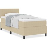 Box Postelja z Box Springom z Vzmetnico Svetlo Zelena Siva Enojna Žametna Tkanina, (22081280) | Shoptok.si