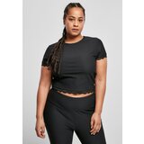 Urban Classics Women's T-shirt with short lace trim black Cene