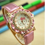  Otroška ura Hello Kitty s cirkoni v beli ali rožnati barvi | Shoptok.si