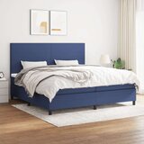  Krevet s oprugama i madracem plavi 200 x 200 cm od tkanine | shoptok.hr