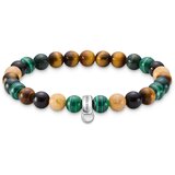 Thomas sabo Zapestnica rjava / zelena / črna / srebrna | Shoptok.si