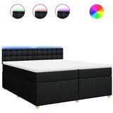 vidaXL Box spring postelja z vzmetnico črn 200x200 cm blago, (21310109) | Shoptok.si