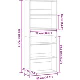 vidaXL Knjižna omara starinski les 80x30x189 cm inženirski les | Shoptok.si