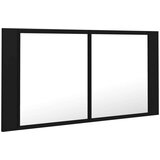 vidaXL LED kopalniška omarica z ogledalom črna 90x12x45 cm | Shoptok.si