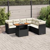  7-dijelni set vrtnih sofa od poliratana s jastucima crni Cijene