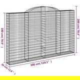  Obokana gabionska košara 3 kosi 300x30x180/200cm cinkano železo, (20757606) | Shoptok.si