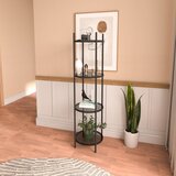 Hanah home vogue - black, smoked glass black bookshelf
