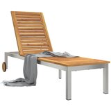  Ležaljka Prirodna nafta 205 x 53 x 100 cm Čvrsto drvo akacije | shoptok.hr