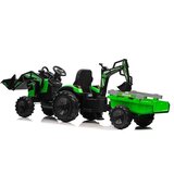 Lean_Toys Otroški Električni traktor TOP-WORKER 12V z zajemalko in prikolico Zelena | Shoptok.si