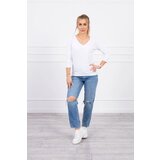 Kesi White blouse with V-neck | ePonuda.com