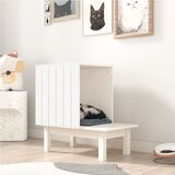 vidaXL Mačja hiška bela 60x36x60 cm trdna borovina Cene