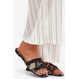 Boto Flat Women's Slippers With Decorative Buckle Black Clariola | shoptok.hr