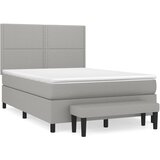 Maison Chic Box spring posteljni - Vzmetna postelja z vzmetnico svetlo siv 140x190 cm blago SL19317, (21894180) | Shoptok.si