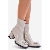 S. BARSKI Lacquered Women's Heeled Boots With Decoration | Shoptok.si