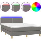  Box spring s madracem LED tamnosivi 140x200 cm tkanina | shoptok.hr
