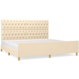  Okvir za krevet s uzglavljem krem 180 x 200 cm od tkanine | shoptok.hr