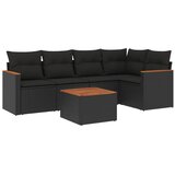  6-dijelni set vrtnih sofa s jastucima crni od poliratana | shoptok.hr