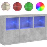 vidaXL Komoda z LED lučkami betonsko siva 181,5x37x100 cm | Shoptok.si