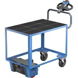 eurokraft pro montažni voziček z električnim pogonom, 1 polica iz umetne mase, dxšxv 1470 x 700 x 1300 mm, modre barve | Shoptok.si