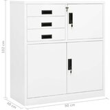 vidaXL Pisarniška omara bela 90x40x102 cm jeklo | Shoptok.si