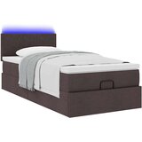 vidaXL Otomanski posteljni okvir z vzmetnico rjav 90x190 cm blago, (21608366) | Shoptok.si