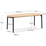 Kave Home Raztegljiva jedilna miza z mizno ploščo v hrastovem dekorju v naravni barvi 90x120 cm Montuiri – | Shoptok.si