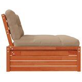3 Komad Sekcionalna sofa Čvrsto borovo drvo Vosak Smeđa - Vosak smeđa bor srednja sofa | shoptok.hr