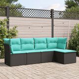 vidaXL 5-dijelni set vrtnih sofa od poliratana s jastucima crni | shoptok.hr