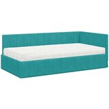vidaXL Kutni okvir kreveta s madracem Tirkizna 100 x 200 cm Baršun | shoptok.hr