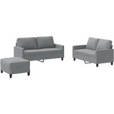 Maison Chic Sedežna garnitura - kavč 3-delna z blazinami svetlo sivo blago, (21728728) | Shoptok.si