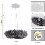 Brilagi LED luster na sajli FEATHER, 3x E27 (maks. 40W) / 230V + 3x LED 3W, Ø 50 cm, u sivoj boji | Eponuda.com