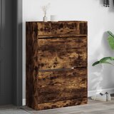 vidaXL Omarica za čevlje z 2 predaloma dimljeni hrast 80x34x116 cm Cene
