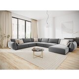 Mazzini Sofas Svetlo siva žametna kotna sedežna garnitura v obliki črke "U" (levi kot) Vanda – | Shoptok.si