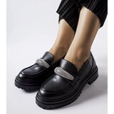 Gemre Black loafers with rhinestones Hartford | Shoptok.si