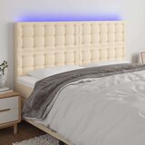  LED posteljno vzglavje krem 160x5x118/128 cm blago, (20953758) Cene