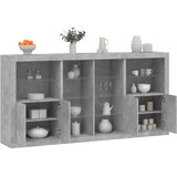  Komoda s LED svjetlima siva boja betona 202x37x100 cm | shoptok.hr