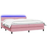  s oprugama i madracem LED ružičasti 180x210 cm baršunasti | shoptok.hr