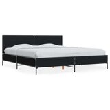  Okvir za krevet crni 200 x 200 cm konstruirano drvo i metal | shoptok.hr
