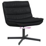  Vrtljiv stol Črna 63 x 75 x 76 cm Svetleč PU, (5000288931) | Shoptok.si