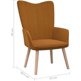  Stolica za opuštanje smeđa baršunasta - Smeđa 1 Bez naslona za noge | shoptok.hr