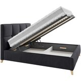 CARRYHOME OBLAZINJENA POSTELJA 140 cm x 220 cm , tekstil črna | Shoptok.si