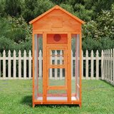 vidaXL Ptičja hišica rjava 91,5x53x170 cm trdna borovina | Shoptok.si