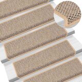 vidaXL Samolepilne preproge za stopnice sisal 15 kosov 65x25 cm bež Cene