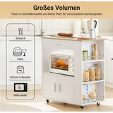 SoBuy kuhinjska omarica na kolesih v beli barvi v skandinavskem slogu, (20814666) | Shoptok.si