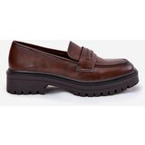 EVENTO Classic Women's Moccasins Made Of Eco Leather Brown Enticca | shoptok.hr